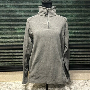 Kirkland‎ Women’s Grey 1/4 Zip Long Sleeve Pullover Polertec Fleece Large